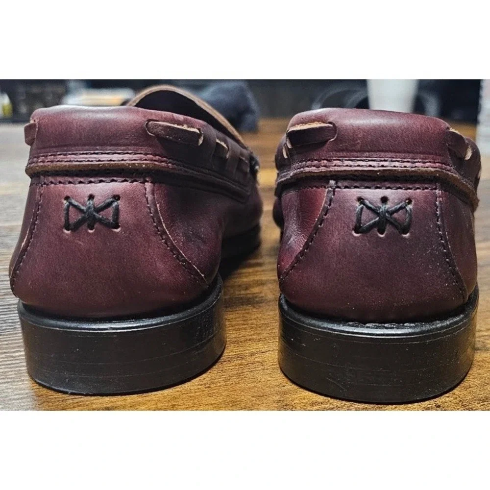 Vintage GH Bass Weejuns Penny Loafers Size 7 M Made In USA Burgundy Tassel